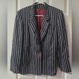 Vintage Striped Steam Punk Blazer by Adolfo Atelier, Fully Lined, Size 8, EUC!